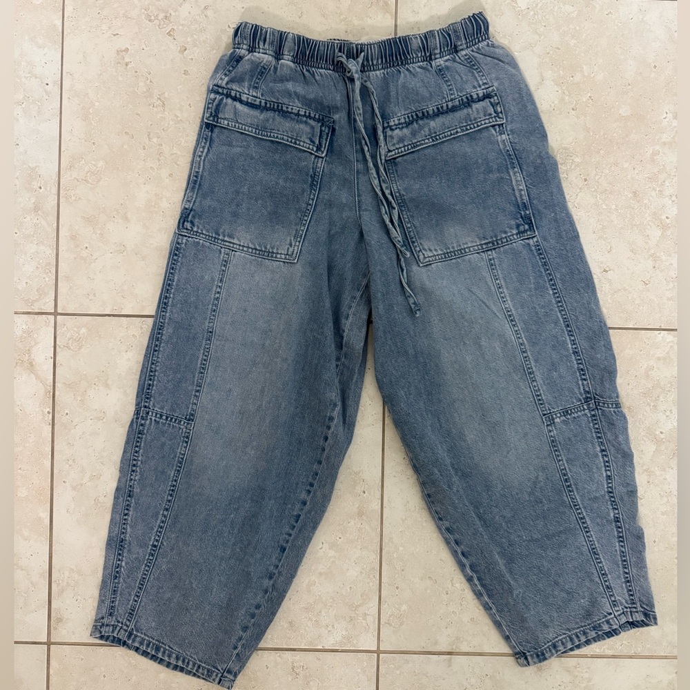 Habitual Drawstring Cropped Barrel Jean